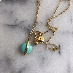 Gorjana Turquoise Marble Pendant Necklace
